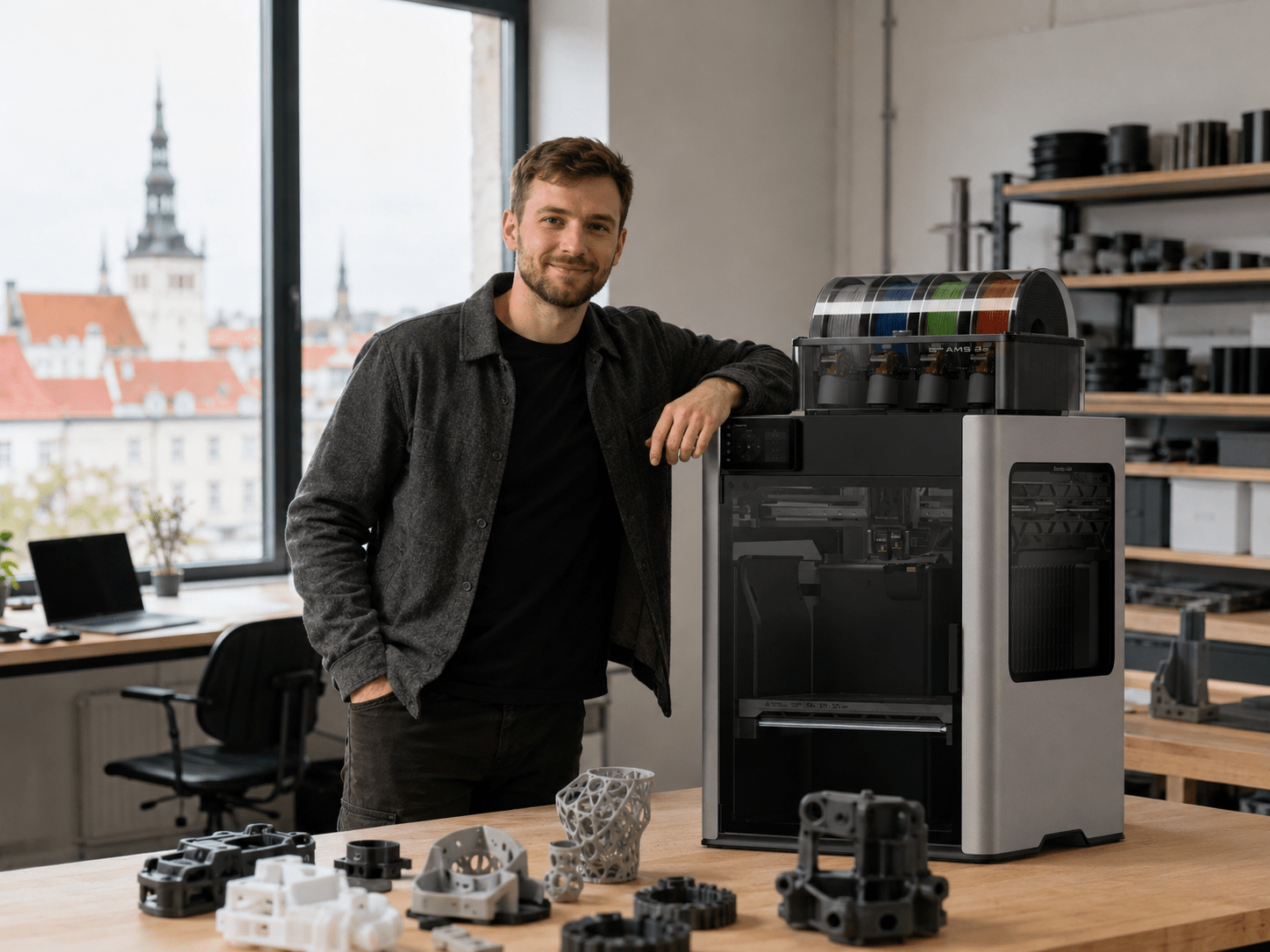 Профессиональный 3D-принтер, функциональные детали и контроль качества в мастерской